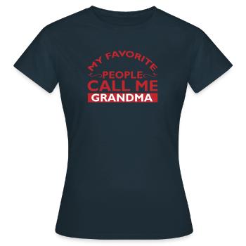 Grandma Pensioner Grandma Grandson Granddaughter Grandma - Women's T-Shirt - navy - Front - AI Model Female 172 dark (172cm)