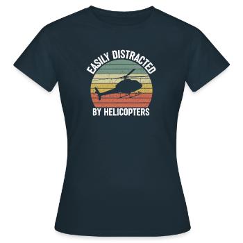 Hélicoptère Pilote d’hélicoptère Hélicoptère Héli - T-shirt Femme - marine - Devant - AI Model Female 172 dark (172cm)