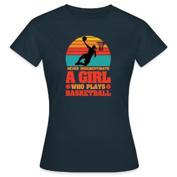 Basketball Femme Basketball féminin - T-shirt Femme - marine - Devant - AI Model Female 172 dark (172cm)