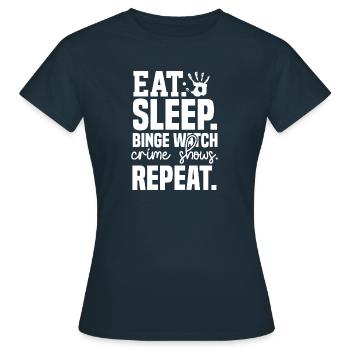 True Crime Crime Series Crime Detective - T-shirt Femme - marine - Devant - AI Model Female 172 dark (172cm)