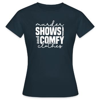 True Crime Crime Series Crime Detective - Women's T-Shirt - navy - Front - AI Model Female 172 dark (172cm)