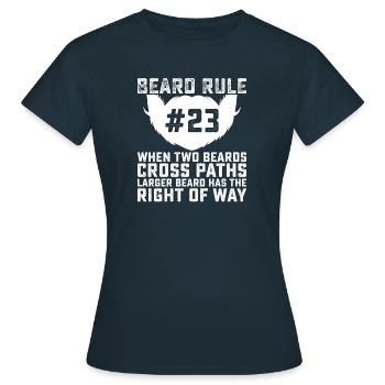Vollbart und Bartträger Barthaare Schnauzbart - Frauen T-Shirt - Navy - Vorne - AI Model Female 172 dark (172cm)