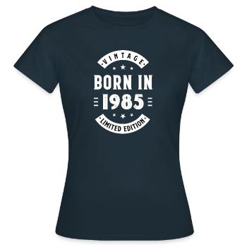 1985 - Year of construction 1985 - Born 1985 - Women's T-Shirt - navy - Front - AI Model Female 172 dark (172cm)