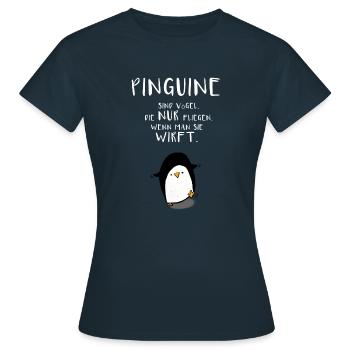 PINGUINE WERFEN - Frauen T-Shirt - Navy - Vorne - AI Model Female 172 dark (172cm)