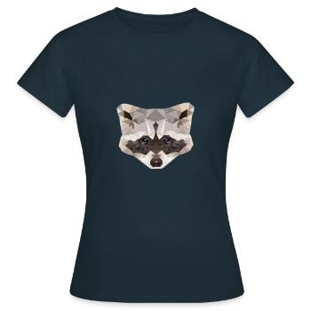 Waschbär Polygon - Frauen T-Shirt - Navy - Vorne - AI Model Female 172 dark (172cm)