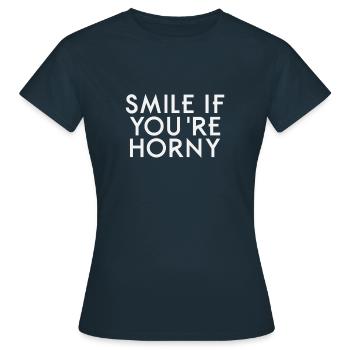 SOURIEZ SI VOUS ÊTES EXCITÉ - T-shirt Femme - marine - Devant - AI Model Female 172 dark (172cm)