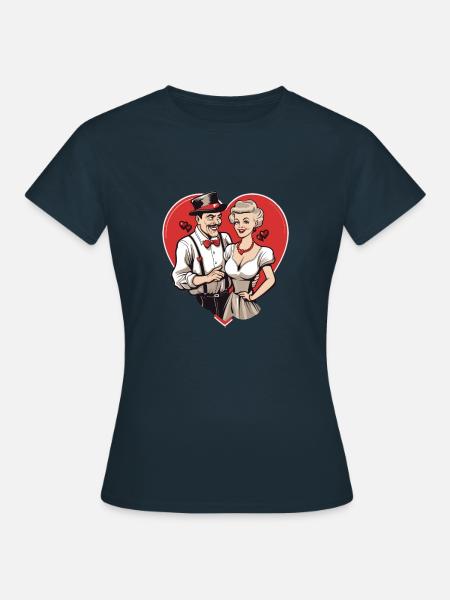 Valentine Couple - Frauen T-Shirt - Navy