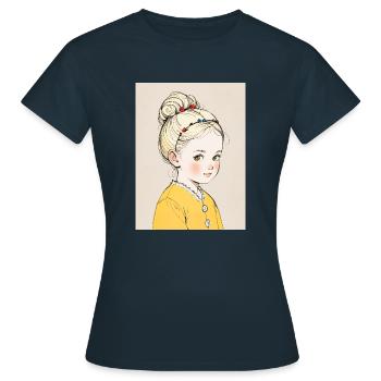 Blühende Unschuld - Frauen T-Shirt - Navy - Vorne - AI Model Female 172 dark (172cm)