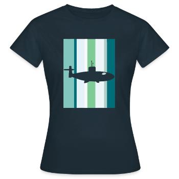 Schiff Marine Militaer - Frauen T-Shirt - Navy - Vorne - AI Model Female 172 dark (172cm)