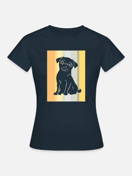 Mops Fell Koeter - Frauen T-Shirt - Navy