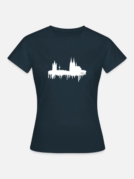 Skyline Köln - Weiß - Frauen T-Shirt - Navy