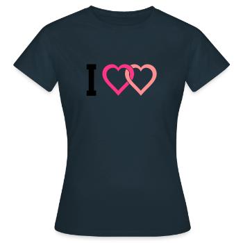 I love - T-shirt Femme - marine - Devant - AI Model Female 172 dark (172cm)