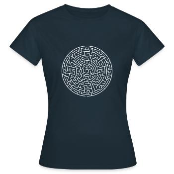 Labyrinthe blanc - T-shirt Femme - marine - Devant - AI Model Female 172 dark (172cm)