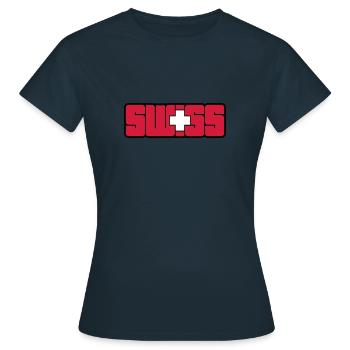 Swiss - T-shirt Femme - marine - Devant - AI Model Female 172 dark (172cm)