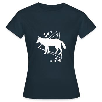 Wolf - Tierfreund Naturschutz - Frauen T-Shirt - Navy - Vorne - AI Model Female 172 dark (172cm)