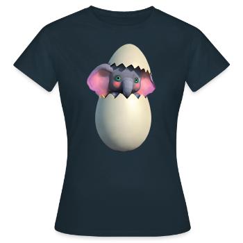 Baby elephant hatch - Women's T-Shirt - navy - Front - AI Model Female 172 dark (172cm)