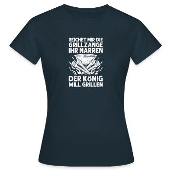 Barbecues BBQ season BBQ apron BBQ - Women's T-Shirt - navy - Front - AI Model Female 172 dark (172cm)