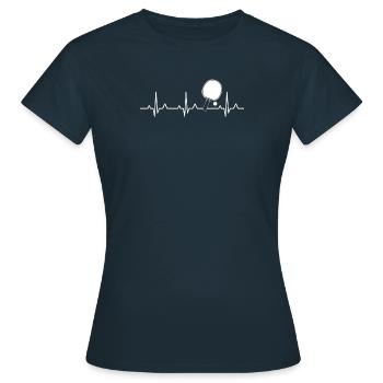 Table tennis heartbeat - Women's T-Shirt - navy - Front - AI Model Female 172 dark (172cm)