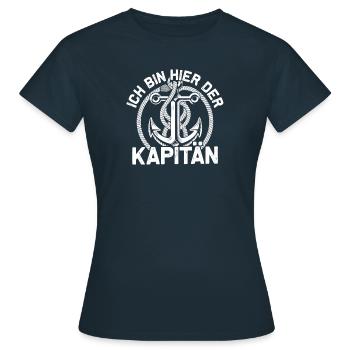 Ich bin hier der Kapitän - Segeln - Frauen T-Shirt - Navy - Vorne - AI Model Female 172 dark (172cm)