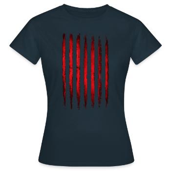 Rayures grunge rouges - T-shirt Femme - marine - Devant - AI Model Female 172 dark (172cm)