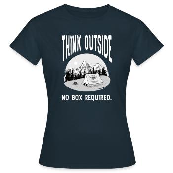 Think Outside - No Box Required - T-shirt Femme - marine - Devant - AI Model Female 172 dark (172cm)