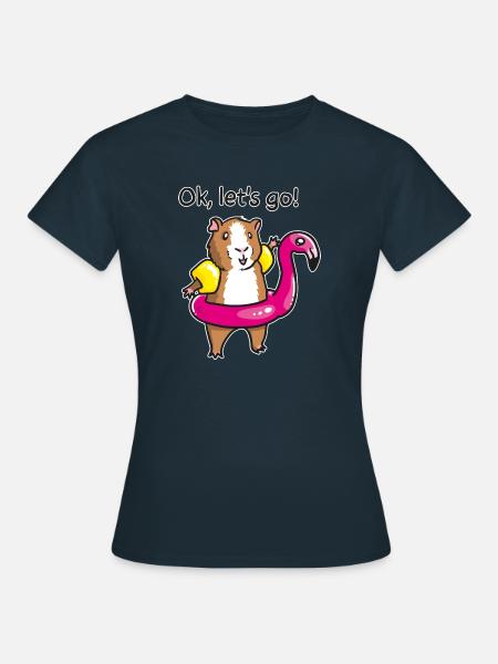 Meerschweinchen Haltung im Pool - Frauen T-Shirt - Navy