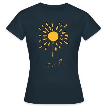 Sun - Women's T-Shirt - navy - Front - AI Model Female 172 dark (172cm)