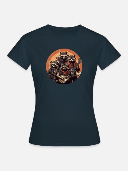 Raccoon Metal Band - Women's T-Shirt - navy