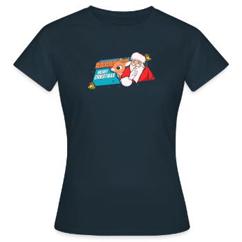 Reindeer Christmas present Merry Christmas - Women's T-Shirt - navy - Front - AI Model Female 172 dark (172cm)