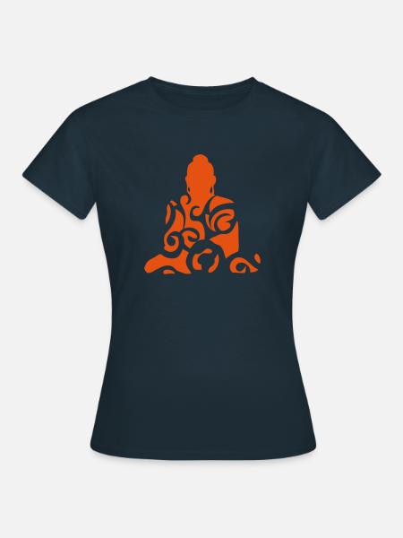Buddha-Buddhismusstatuen-Designkunst - Frauen T-Shirt - Navy