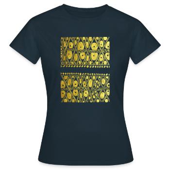 Graphiques indigènes brésiliens - T-shirt Femme - marine - Devant - AI Model Female 172 dark (172cm)