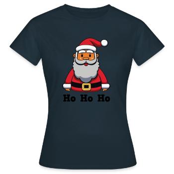 Weihnachtsmann_HoHoHo - Frauen T-Shirt - Navy - Vorne - AI Model Female 172 dark (172cm)