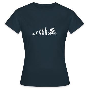 t shirt evolution velo humour cycliste cadeau - T-shirt Femme - marine - Devant - AI Model Female 172 dark (172cm)