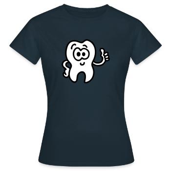 Dent - pouces vers le haut - T-shirt Femme - marine - Devant - AI Model Female 172 dark (172cm)