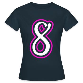 8 Numéro de numéro - T-shirt Femme - marine - Devant - AI Model Female 172 dark (172cm)
