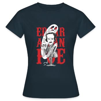 Edgar Allan Poe - T-shirt Femme - marine - Devant - AI Model Female 172 dark (172cm)