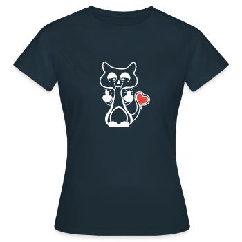 Fuck You Cat - T-shirt Femme - marine - Devant - AI Model Female 172 dark (172cm)