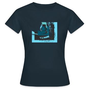 vagues - T-shirt Femme - marine - Devant - AI Model Female 172 dark (172cm)