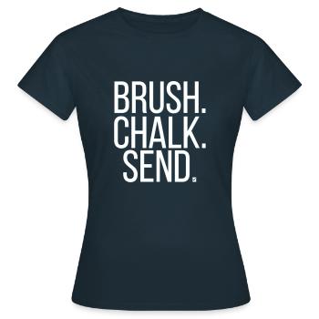 Brosse. Craie. Envoyer. - T-shirt Femme - marine - Devant - AI Model Female 172 dark (172cm)