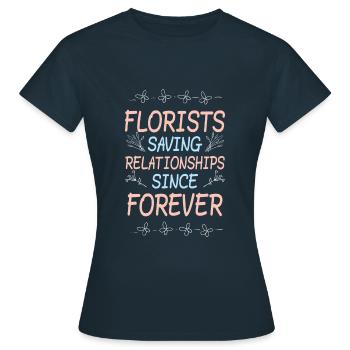 Les fleuristes sauvent des relations depuis toujours drôles - T-shirt Femme - marine - Devant - AI Model Female 172 dark (172cm)