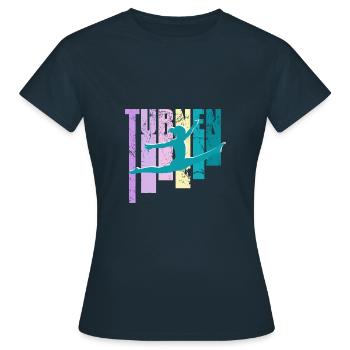 Turnen, Mädchen Bodenturnen - Frauen T-Shirt - Navy - Vorne - AI Model Female 172 dark (172cm)