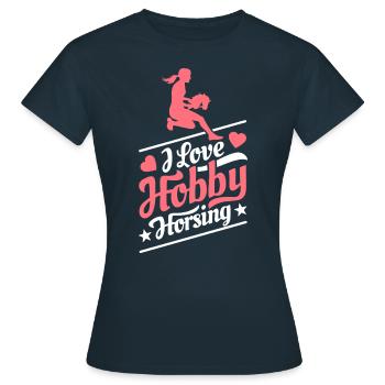 J’aime Hobby Horsing - Coeur - Hobby - T-shirt Femme - marine - Devant - AI Model Female 172 dark (172cm)