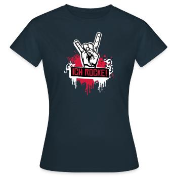 I rock - I rock - festival - music - dance - Women's T-Shirt - navy - Front - AI Model Female 172 dark (172cm)