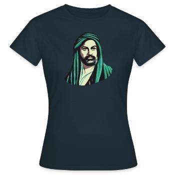 Ausdrucksstark: Hz. Ali Design - Frauen T-Shirt - Navy - Vorne - AI Model Female 172 dark (172cm)