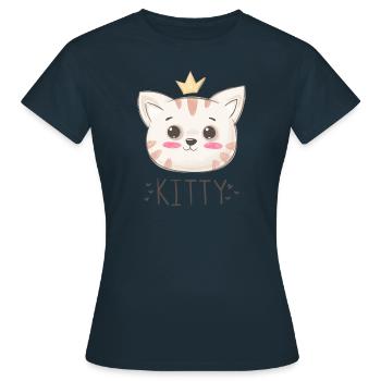 Cats Kitty - Women's T-Shirt - navy - Front - AI Model Female 172 dark (172cm)