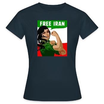Free Iran, Iran, Free Women, Flag, Democracy,frei - Frauen T-Shirt - Navy - Vorne - AI Model Female 172 dark (172cm)