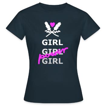 Girl Power - Women's T-Shirt - navy - Front - AI Model Female 172 dark (172cm)