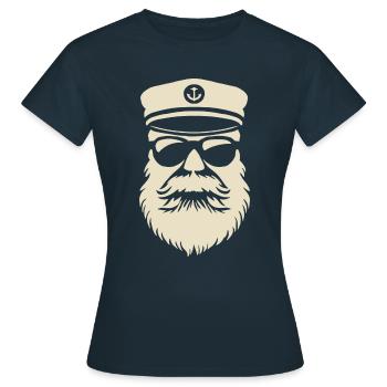 Carnival - Shrovetide - Carnival - Captain - Costume - Women's T-Shirt - navy - Front - AI Model Female 172 dark (172cm)