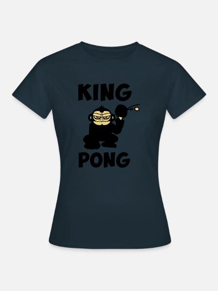 ping pong, tenis stołowy zabawny humor - Koszulka damska - granatowy