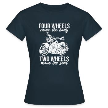 HD Bike - TWO WHEELS T-SHIRT - Frauen T-Shirt - Navy - Vorne - AI Model Female 172 dark (172cm)